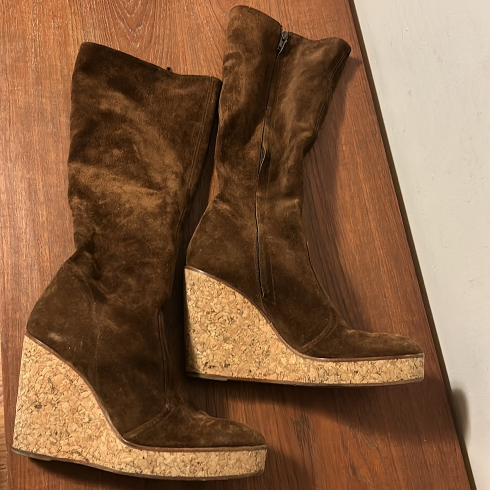 Barney’s New York CO-OP Suede Wedge Boot - Picture 2 of 9